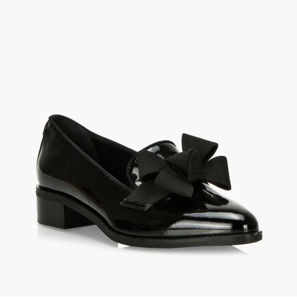 Elegant Black Bow Loafers
